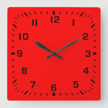 黒い正方形の番号フェイスプレート（赤）