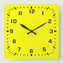 黒い正方形の番号フェイスプレート（黄色）