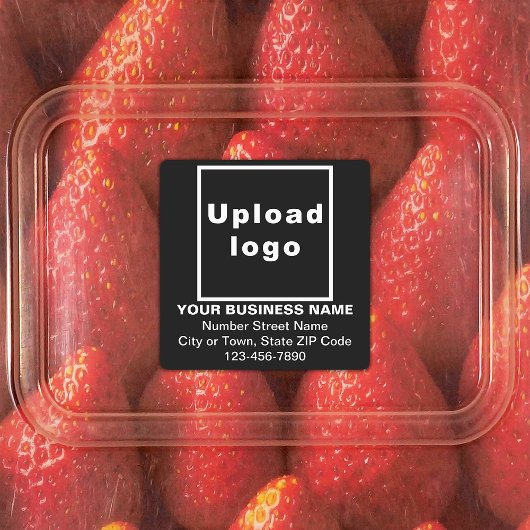 黒い正方形の粘着ラベルのビジネスブランド ラベル