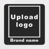 黒い正方形の衣類ラベルにビジネスブランド ラベル (デザイン1)