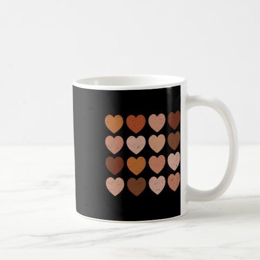 黒い歴史の中に同じハート月キャンディハート コーヒーマグカップ (右)