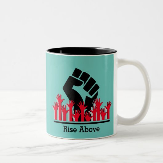 黒い歴史の月が上に上昇 ツートーンマグカップ (右)