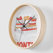 黒い歴史の月にステップインブラックガールズスネア 壁時計 (傾斜)