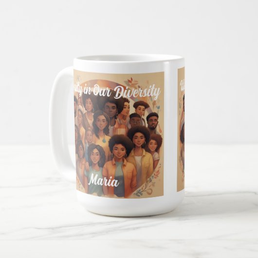 黒い歴史の月の多様性の統一 コーヒーマグカップ (正面左)