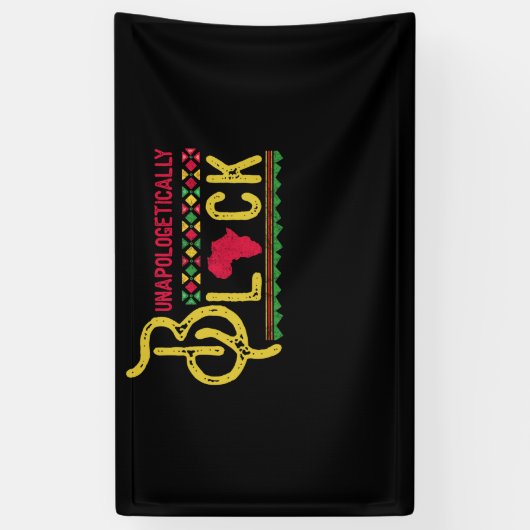 黒い歴史の月の謝罪なしに黒いアフリカ 横断幕 (縦)