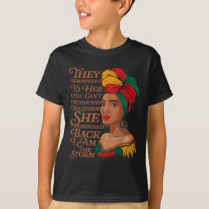 黒い歴史の月アフリカの女性Afro彼らはささやく Tシャツ