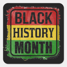 黒い歴史の月アフリカ国旗の色 スクエアシール