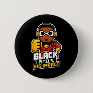 黒い歴史の月アフリカ黒Afro BoyビデオG 缶バッジ