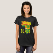 黒い歴史の月エドと黒アフリカの若者 Tシャツ (正面フル)