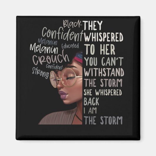 黒い歴史の月私は嵐の強いアフリカ マグネット (正面)