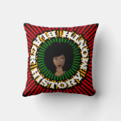 黒い歴史の月、太陽の光、黒い女性 クッション (裏面)