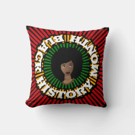 黒い歴史の月、太陽の光、黒い女性 クッション