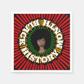 黒い歴史の月、太陽の光、黒い女性 スタンダードカクテルナプキン (正面)