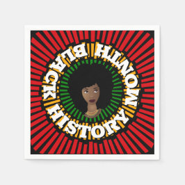 黒い歴史の月、太陽の光、黒い女性 スタンダードカクテルナプキン