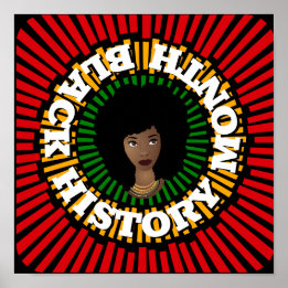 黒い歴史の月、太陽の光、黒い女性 ポスター