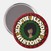 黒い歴史の月、太陽の光、黒い女性 マグネット (正面/裏面)