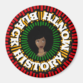 黒い歴史の月、太陽の光、黒い女性 マグネット