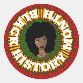 黒い歴史の月、太陽の光、黒い女性 ラウンドシール