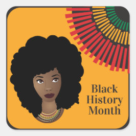 黒い歴史の月，黒い女性，太陽の光 スクエアシール