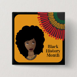 黒い歴史の月，黒い女性，太陽の光 缶バッジ