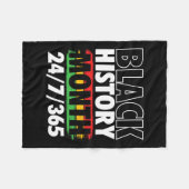 黒い歴史の月 – Mlk Day African Roots Civil フリースブランケット (正面(横))