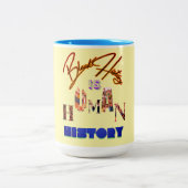 黒い歴史は人間の歴史である：祝の黒 ツートーンマグカップ (中央)