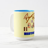 黒い歴史は人間の歴史である：祝の黒 ツートーンマグカップ (正面左)