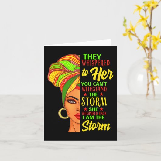 黒い歴史アフリカの女性アフロアフロアストーム カード (黄色い花)