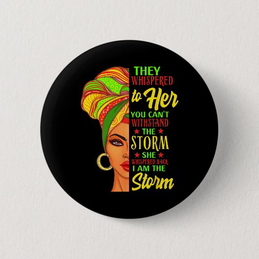 黒い歴史アフリカの女性アフロアフロアストーム 缶バッジ (正面)