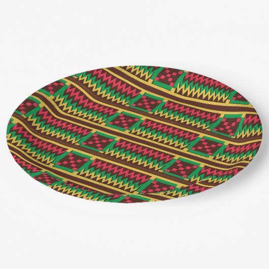 黒い歴史アフリカの民族色 ペーパープレート (アングル)