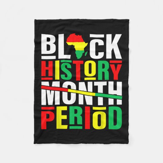 黒い歴史月の期間アフリカンアメリカン・ブラック フリースブランケット (正面)