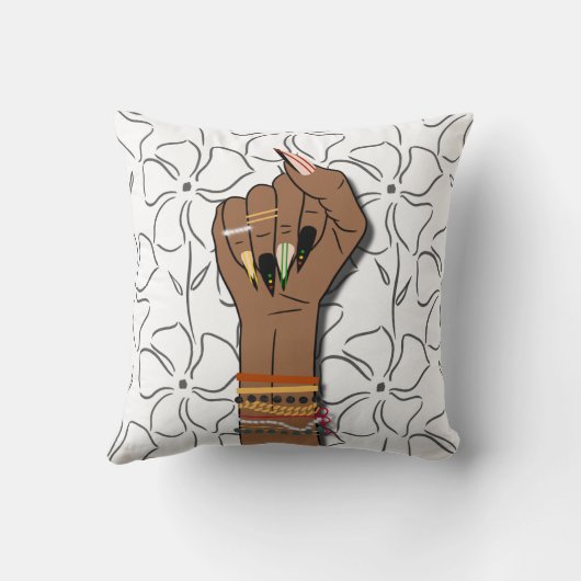 黒い歴史月の献上品：アフリカのディアスポラの手 クッション (裏面)