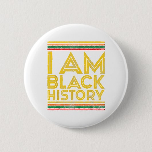 黒い歴史月アフリカ人女性Afro I Am St 缶バッジ (正面)