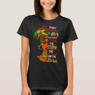 黒い歴史月アフリカ人女性Afro I Am The S Tシャツ