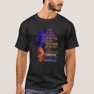 黒い歴史月アフリカ人女性Afro I Am The S Tシャツ
