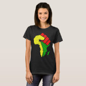 黒い歴史月アフリカ国旗の色Fisに抵抗 Tシャツ (正面フル)