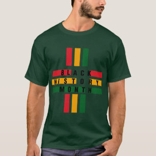 黒い歴史月アフリカ国旗の色Tシャツ Tシャツ