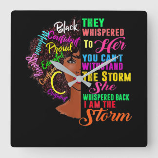 黒い歴史月アフリカ スクエア壁時計