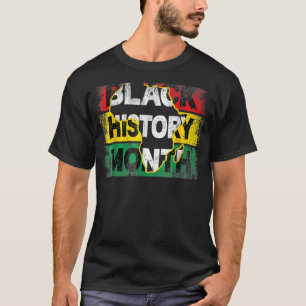 黒い歴史月ヴィンテージアフリカ地図1 Tシャツ