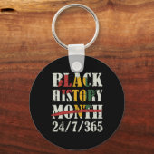 黒い歴史月247365アフリカ地図と国旗 キーホルダー (正面)