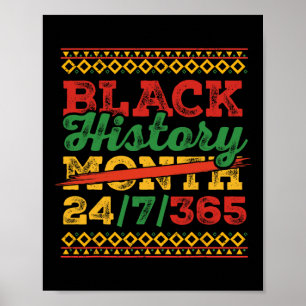 黒い歴史月247365男性女性キッズ黒いhi ポスター