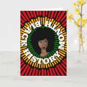 黒い歴史月、太陽の光線、黒い女性カード カード (黄色い花)