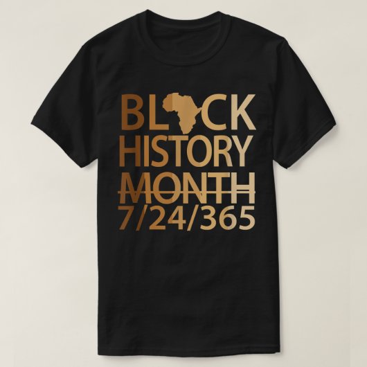 黒い歴史Month 724365、黒い祖先誇りを持ったA Tシャツ (デザイン正面)
