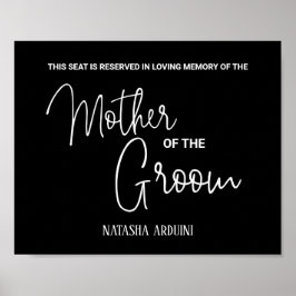 黒い母親の新郎の席のメモリアルウェディング ポスター