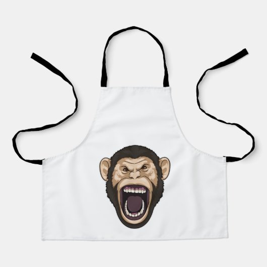 黒い毛のサル エプロン (正面)