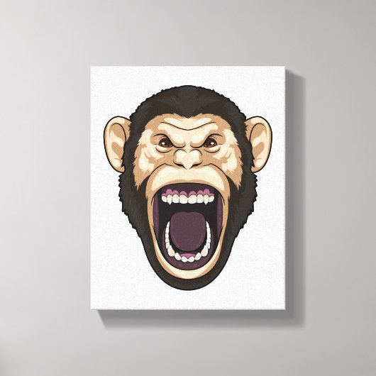 黒い毛のサル キャンバスプリント (正面)
