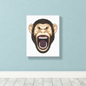 黒い毛のサル キャンバスプリント (インサイチュ (ウッドフロア))