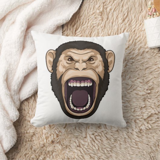 黒い毛のサル クッション (ブランケット)