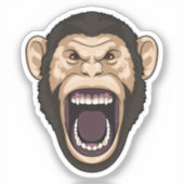 黒い毛のサル シール (正面)