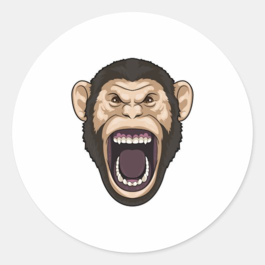 黒い毛のサル ラウンドシール (正面)